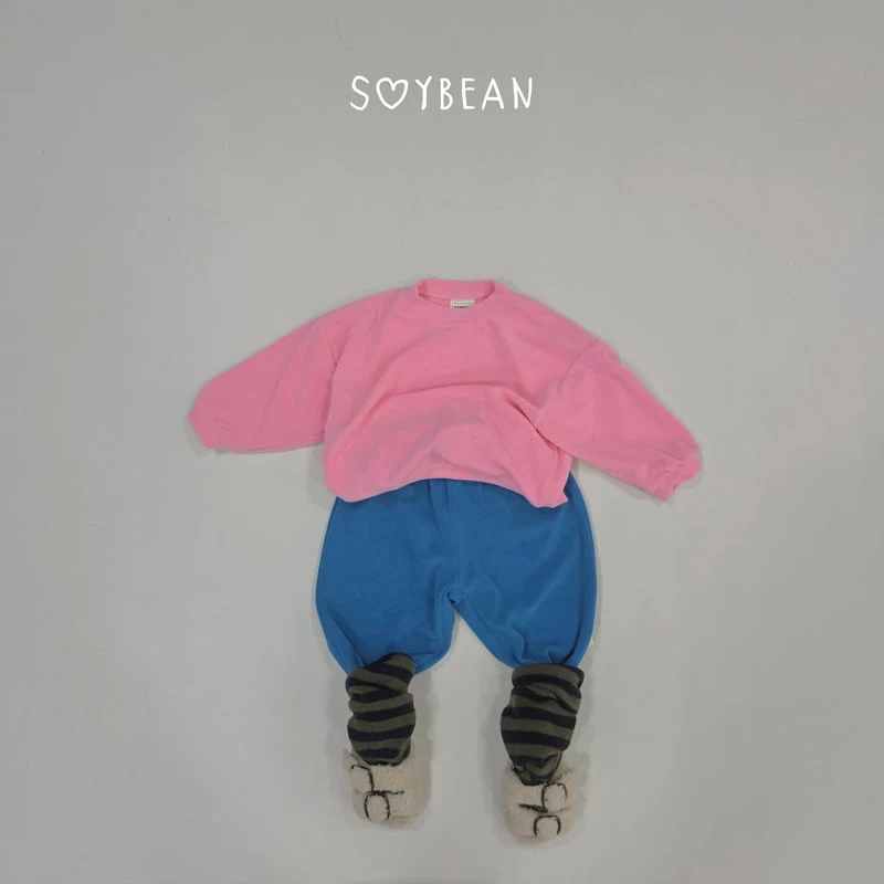 Soybean - Korean Children Fashion - #minifashionista - Soft Color Block Top and Bottom Set - 3