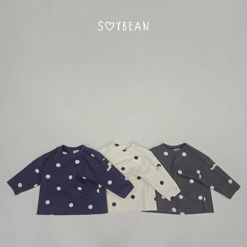 Soybean - Korean Children Fashion - #minifashionista - Dot King Boxy Tee