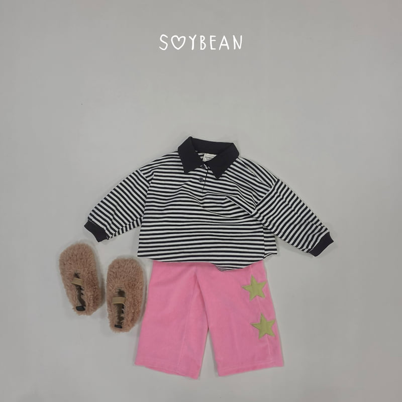 Soybean - Korean Children Fashion - #minifashionista - Striped Collar Sweatshirt - 3