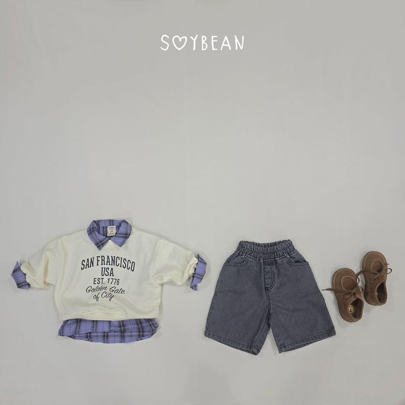 Soybean - Korean Children Fashion - #prettylittlegirls - Denim Bermuda Pants - 12