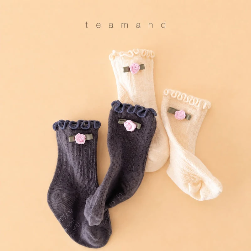 Teamand - Korean Children Fashion - #Kfashion4kids - Small Flower Socks - 7