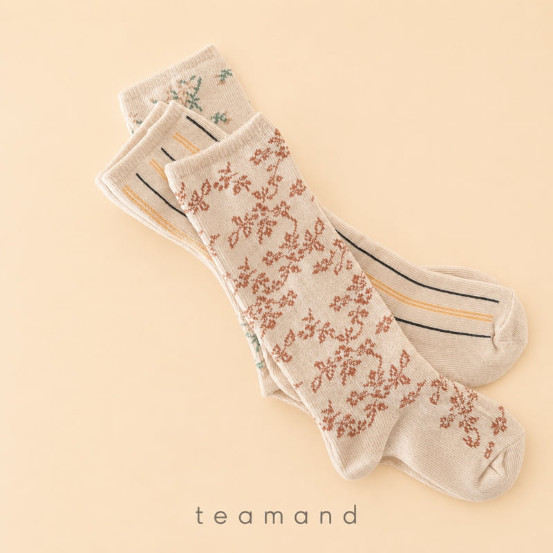 Teamand - Korean Children Fashion - #Kfashion4kids - Garden Knee Sock Set - 3