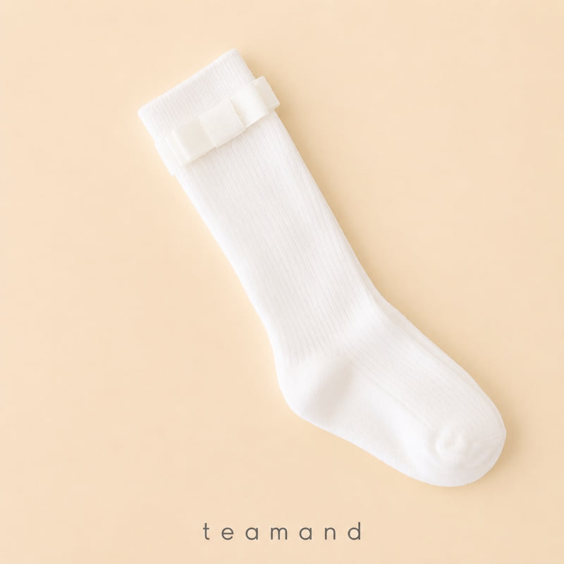 Teamand - Korean Children Fashion - #childofig - Ribbon Ribbed Knee Socks - 6