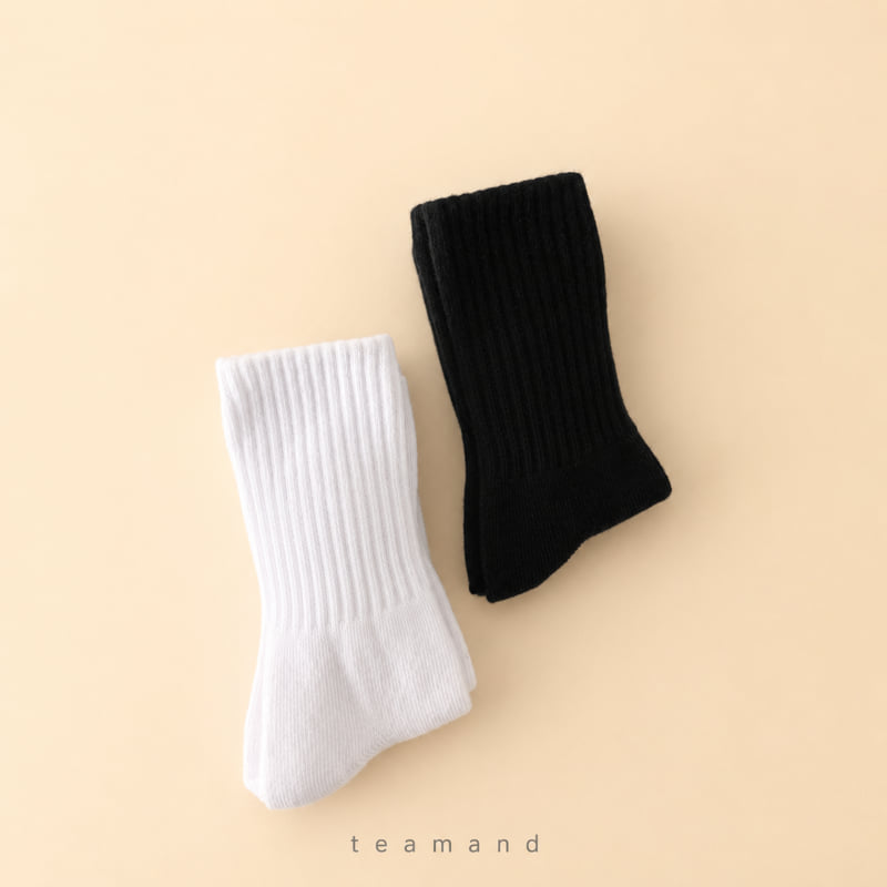 Teamand - Korean Children Fashion - #childofig - Solid Crew Sock Set - 11