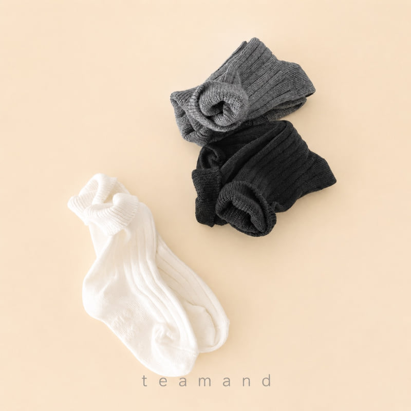 Teamand - Korean Children Fashion - #childofig - Ribbed Plain Sock Set Mom Couple - 4