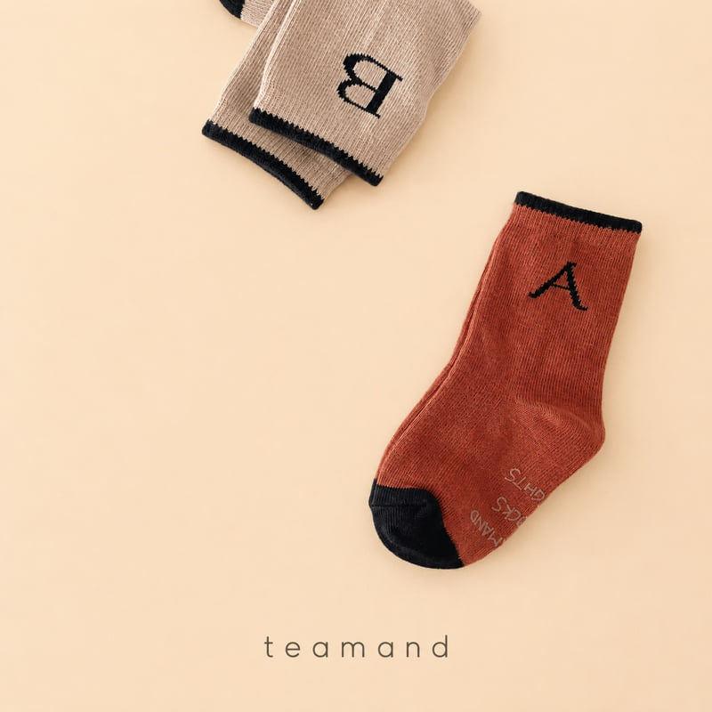 Teamand - Korean Children Fashion - #childrensboutique - Spelling Sock Set Mom Couple - 3