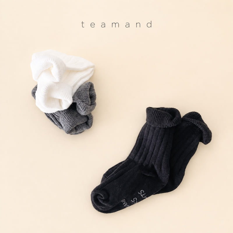 Teamand - Korean Children Fashion - #childrensboutique - Ribbed Plain Sock Set Mom Couple - 5