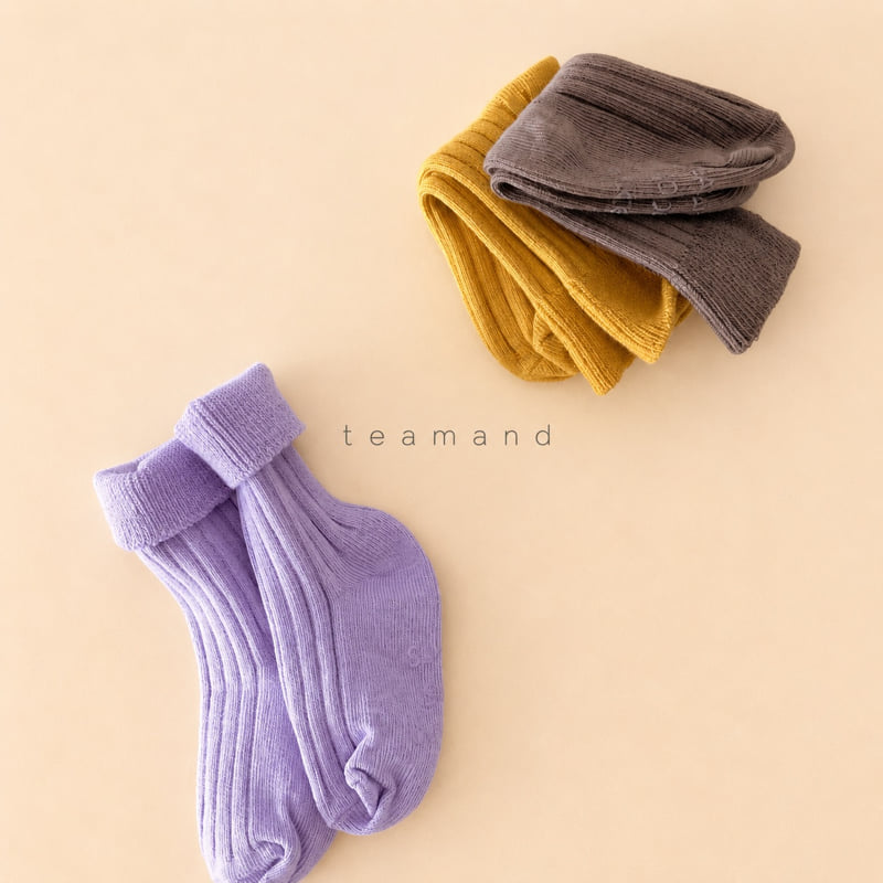 Teamand - Korean Children Fashion - #designkidswear - Ribbed Mocha Sock Set Mom Couple - 7