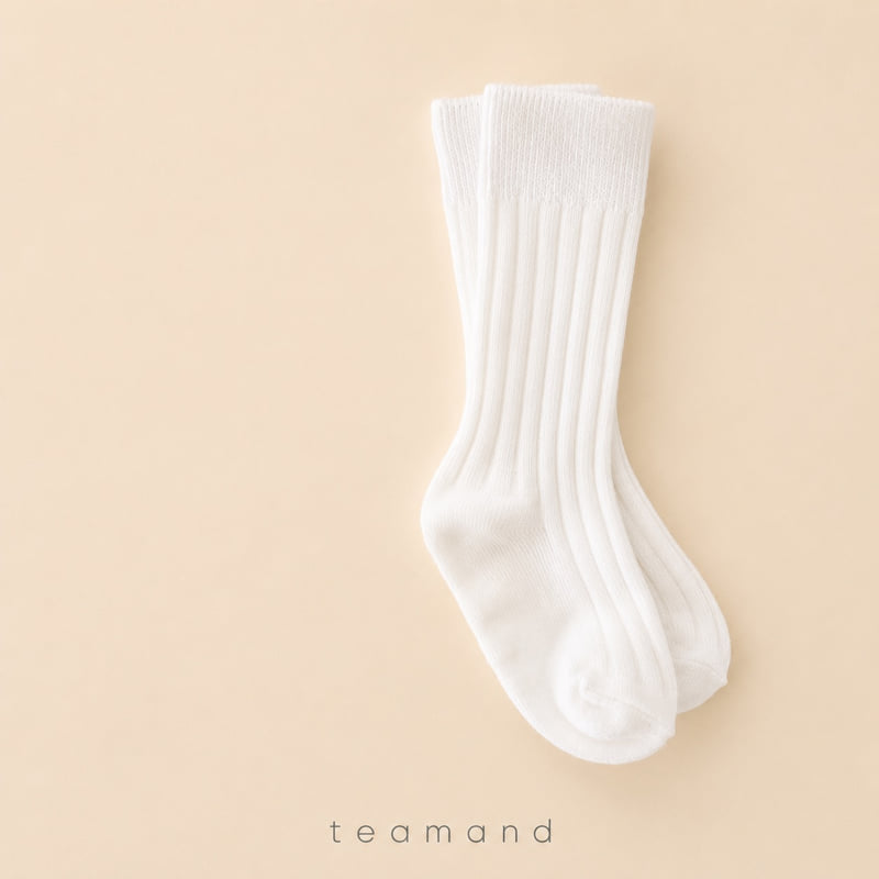 Teamand - Korean Children Fashion - #designkidswear - Plain Ribbed Knee Socks - 6