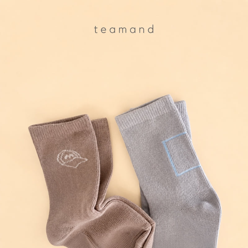 Teamand - Korean Children Fashion - #designkidswear - Drawing Sock Set Mom Couple - 2