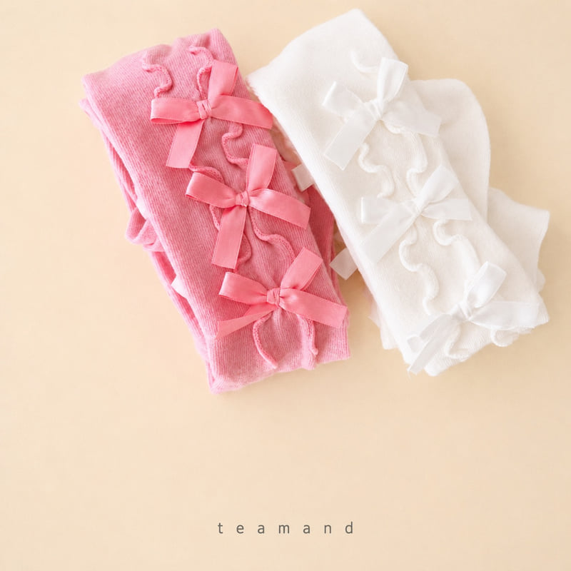 Teamand - Korean Children Fashion - #discoveringself - Ribbon Tights - 9
