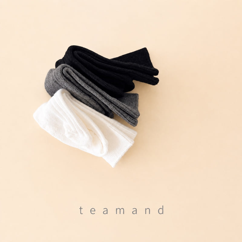 Teamand - Korean Children Fashion - #discoveringself - Ribbed Plain Sock Set Mom Couple - 7