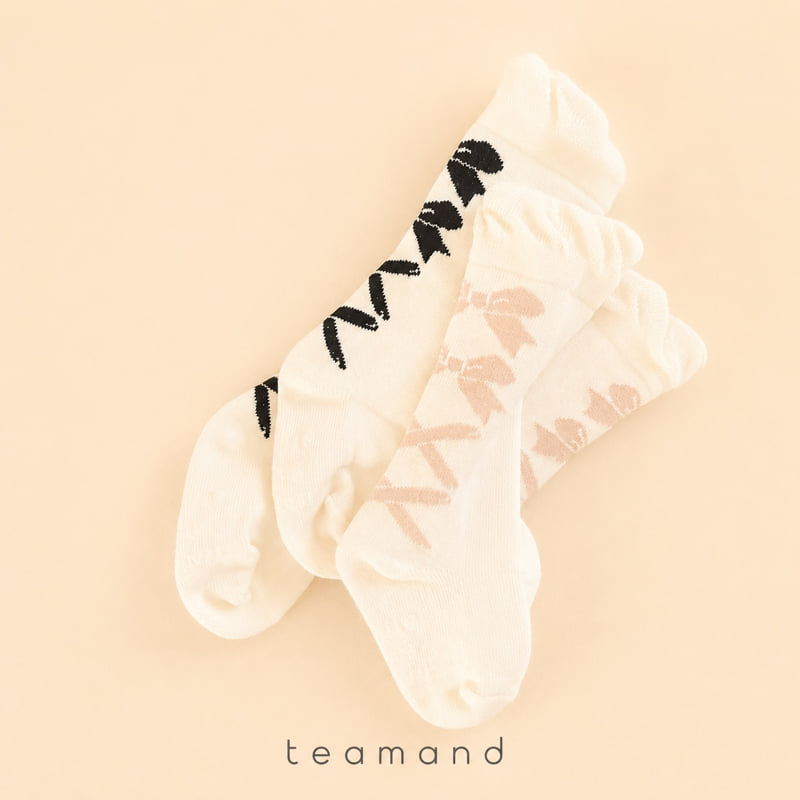 Teamand - Korean Children Fashion - #discoveringself - Ballet Ribbon Sock Set - 6