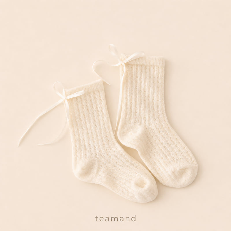 Teamand - Korean Children Fashion - #fashionkids - Rena Ribbon Sock Set - 3
