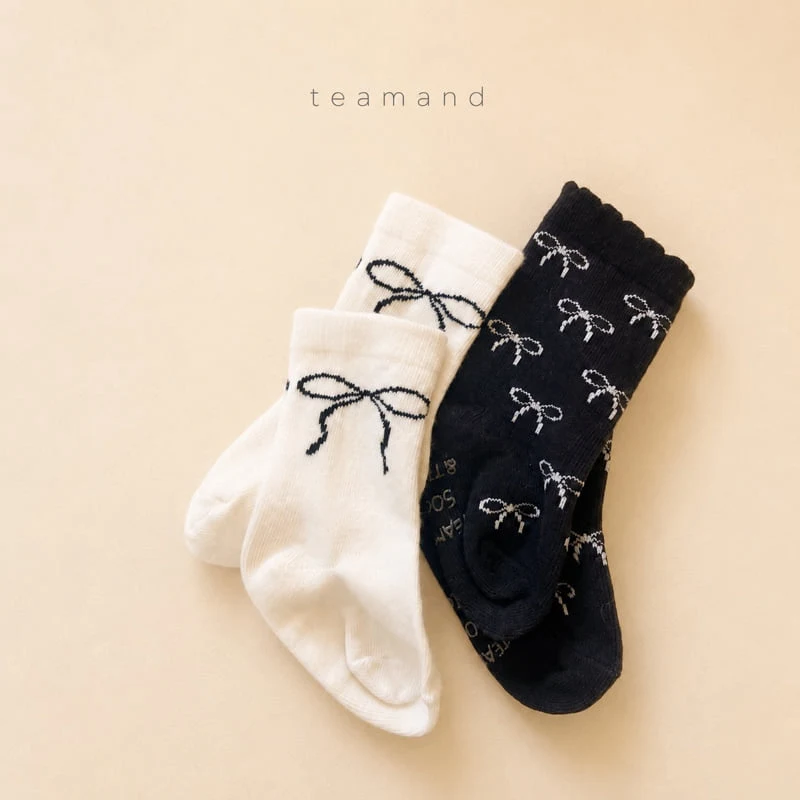 Teamand - Korean Children Fashion - #discoveringself - Maison Ribbon Sock Set - 4