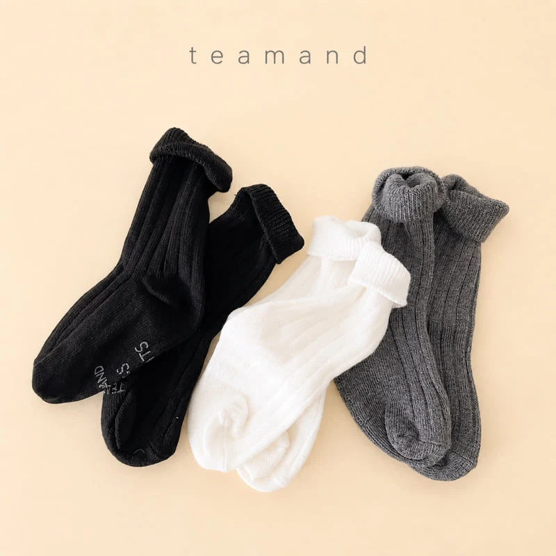 Teamand - Korean Children Fashion - #fashionkids - Ribbed Plain Sock Set Mom Couple - 8