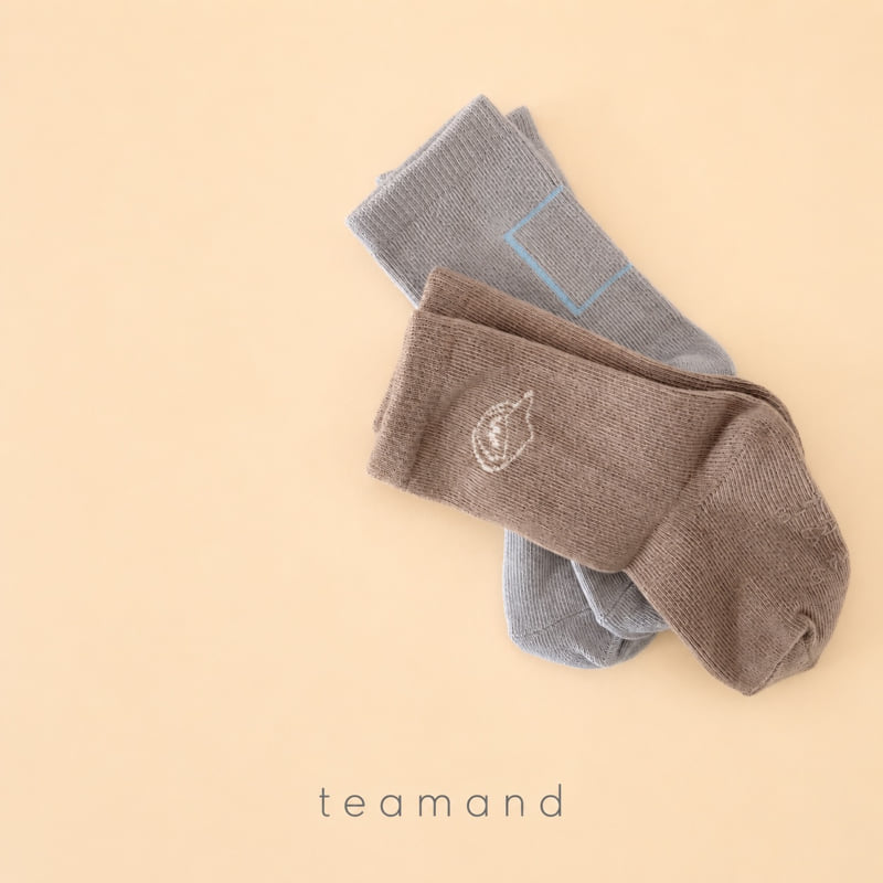 Teamand - Korean Children Fashion - #kidsshorts - Drawing Sock Set Mom Couple - 5