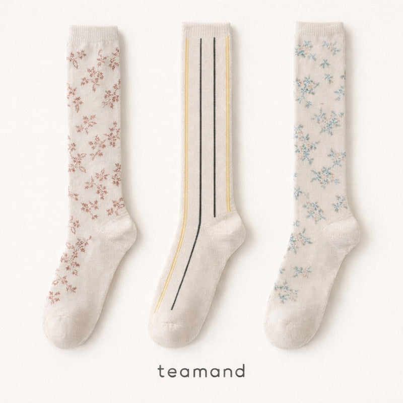 Teamand - Korean Children Fashion - #kidzfashiontrend - Garden Knee Sock Set - 2
