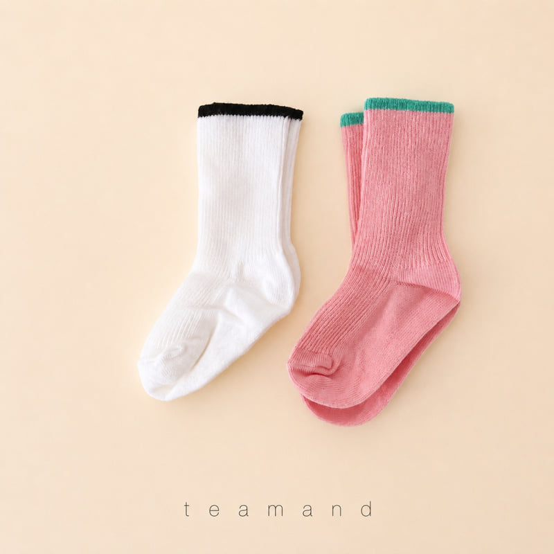 Teamand - Korean Children Fashion - #littlefashionista - Raspberry Sock Set - 2