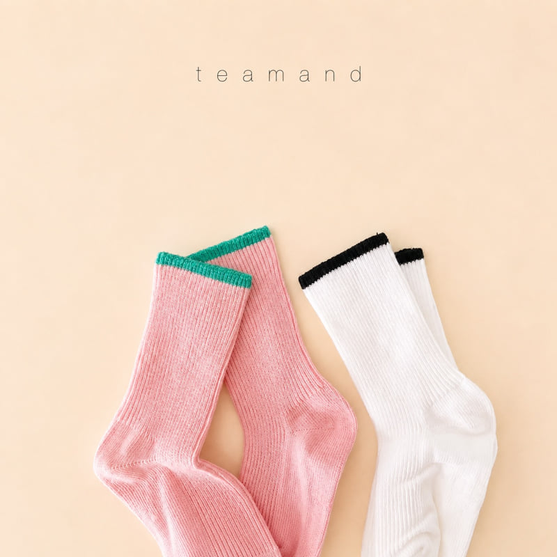 Teamand - Korean Children Fashion - #magicofchildhood - Raspberry Sock Set - 3