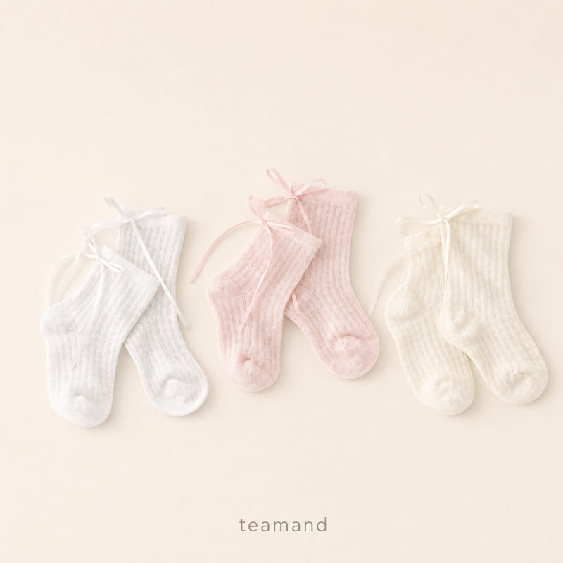 Teamand - Korean Children Fashion - #magicofchildhood - Rena Ribbon Sock Set - 9