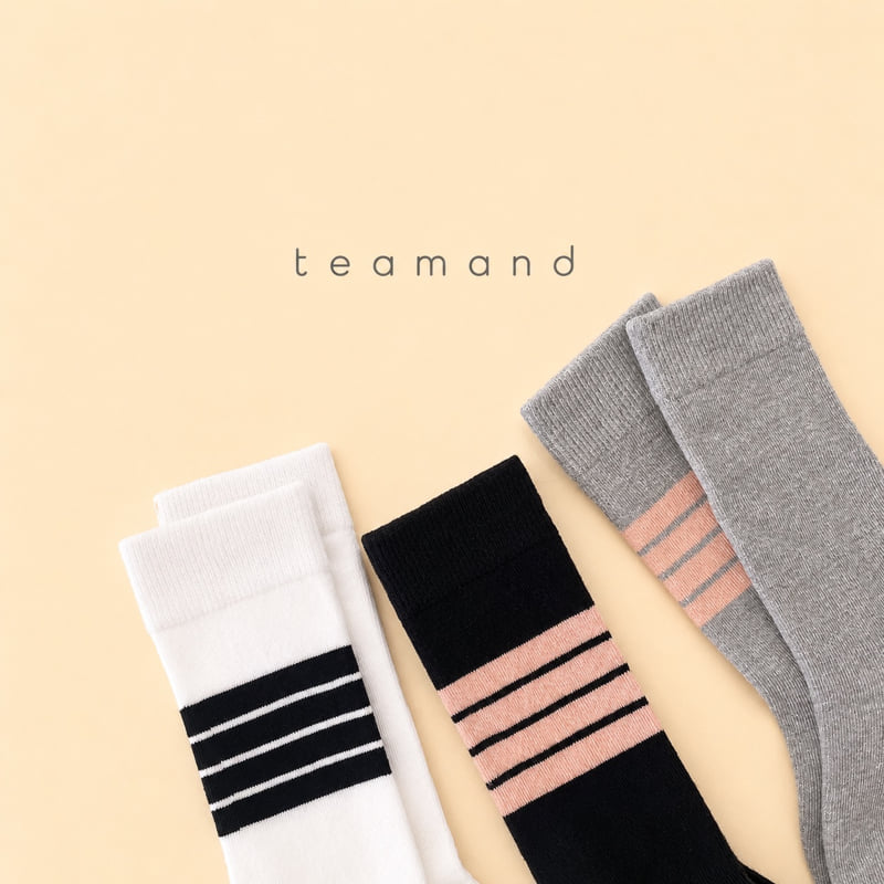 Teamand - Korean Children Fashion - #magicofchildhood - Half Knee Sock Set - 6