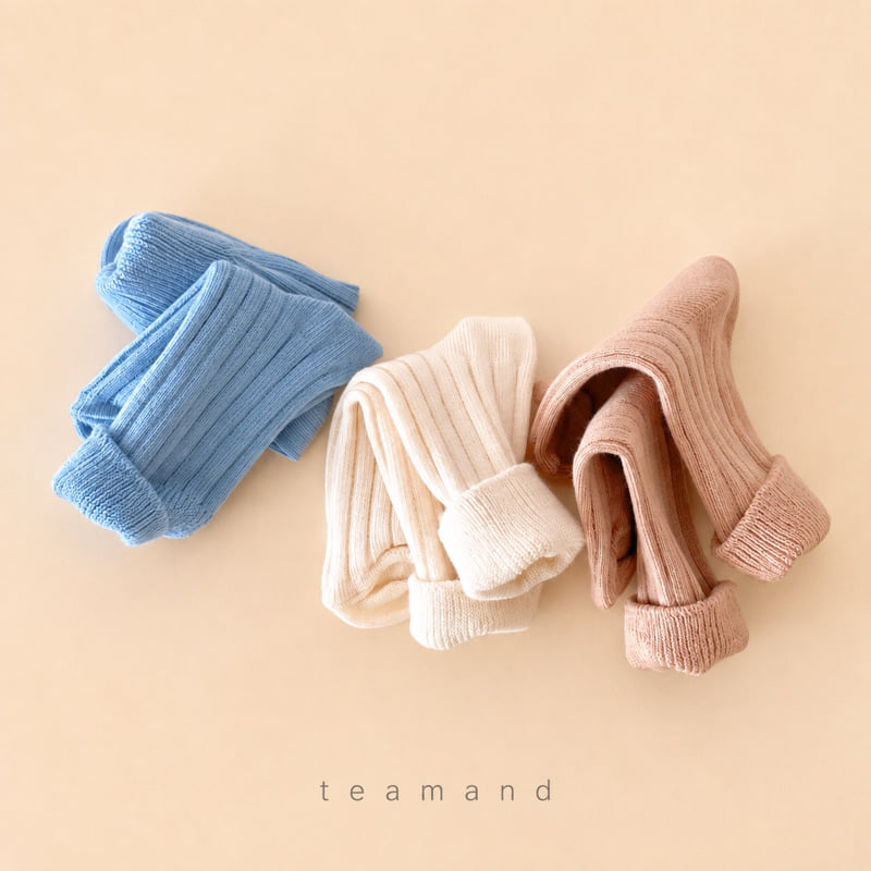 Teamand - Korean Children Fashion - #minifashionista - Ribbed Cream Cheese Sock Set Mom Couple - 5