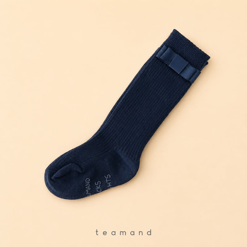 Teamand - Korean Children Fashion - #magicofchildhood - Ribbon Ribbed Knee Socks - 4