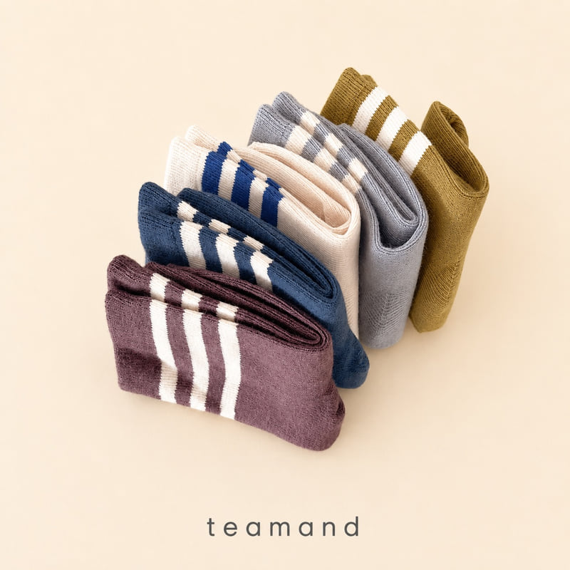 Teamand - Korean Children Fashion - #minifashionista - 3-Line Sock Set