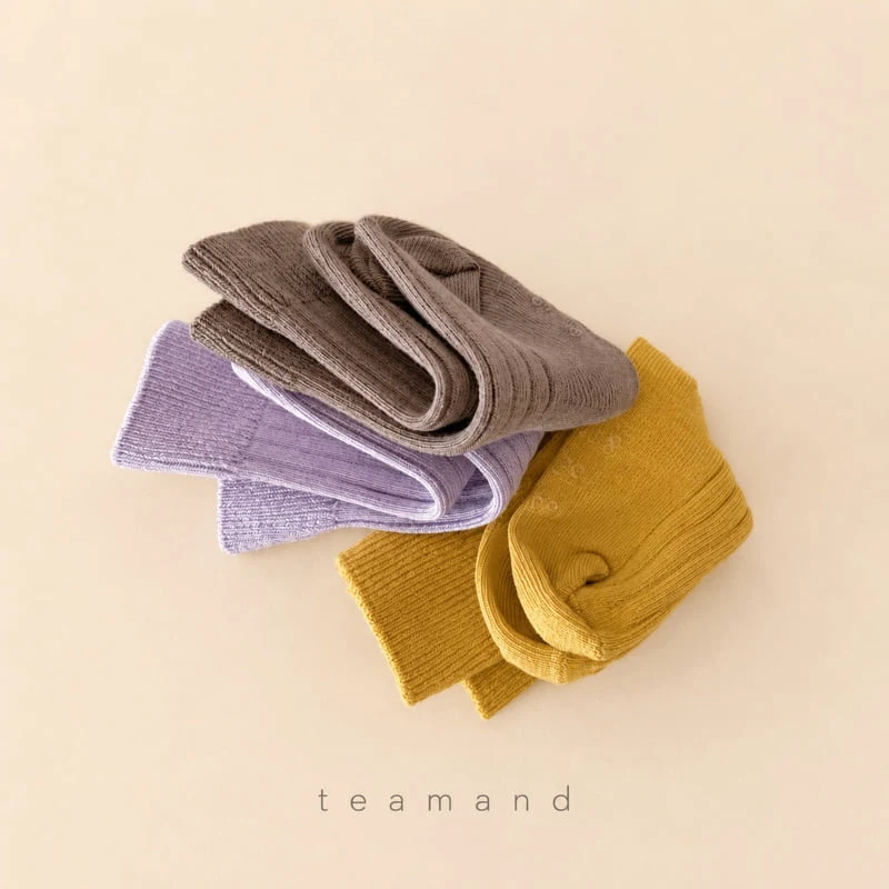 Teamand - Korean Children Fashion - #prettylittlegirls - Ribbed Mocha Sock Set Mom Couple