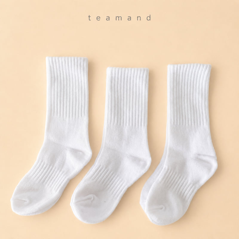 Teamand - Korean Children Fashion - #prettylittlegirls - Solid Crew Sock Set - 9