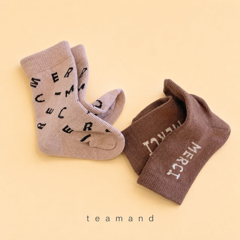 Teamand - Korean Children Fashion - #todddlerfashion - Merci Sock Set Mom Couple - 4