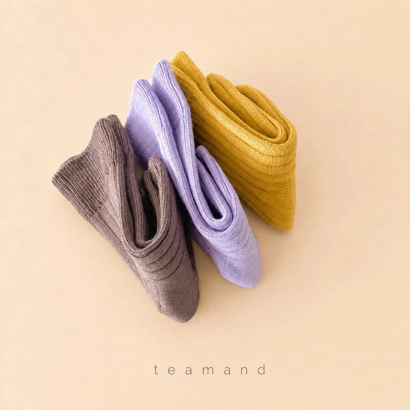 Teamand - Korean Children Fashion - #toddlerclothing - Ribbed Mocha Sock Set Mom Couple - 3