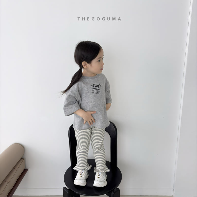 Thegoguma - Korean Children Fashion - #childrensboutique - Frill Stripe Leggings - 7