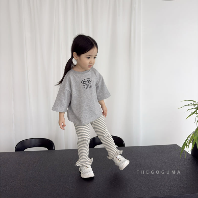 Thegoguma - Korean Children Fashion - #discoveringself - Frill Stripe Leggings - 9