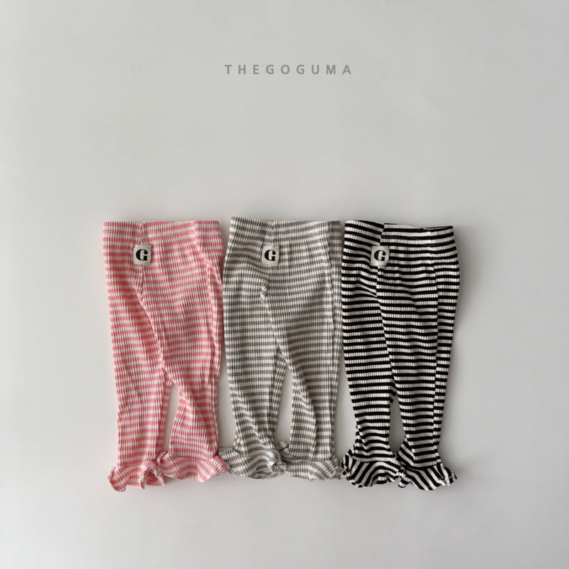Thegoguma - Korean Children Fashion - #littlefashionista - Frill Stripe Leggings