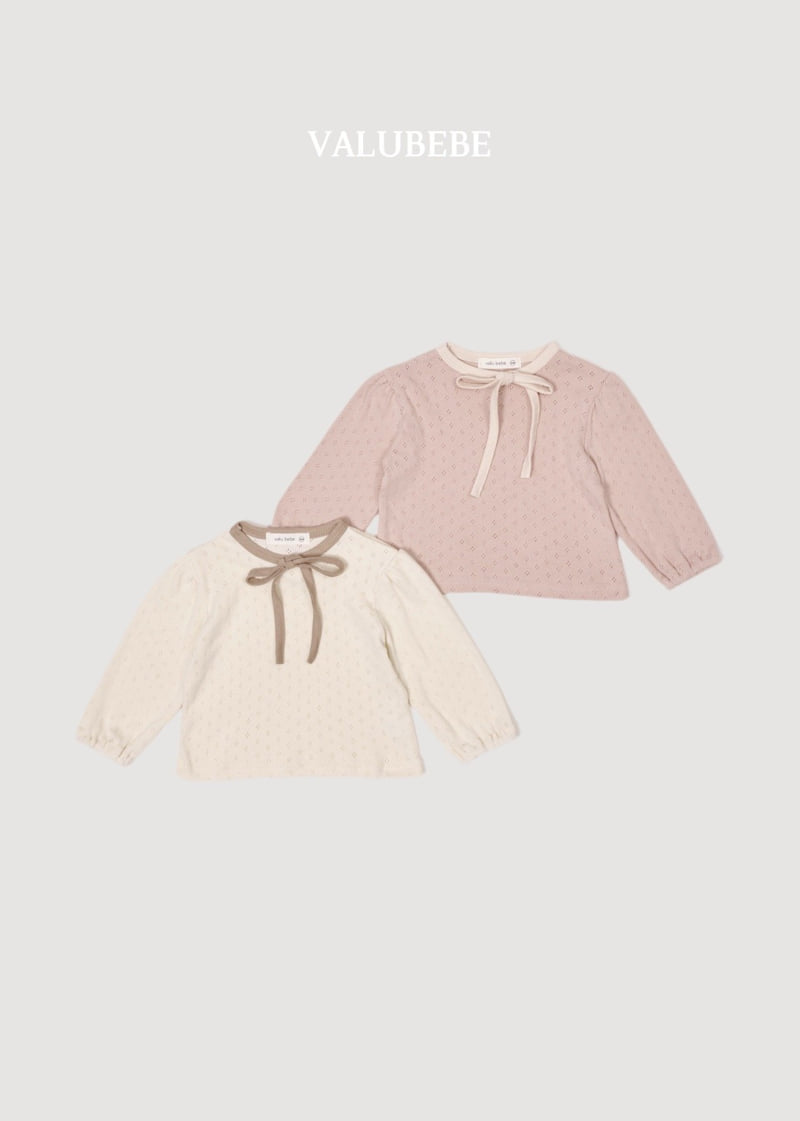 Valu Bebe - Korean Baby Fashion - #babyboutique - Creamy Ribbon Puff Tee