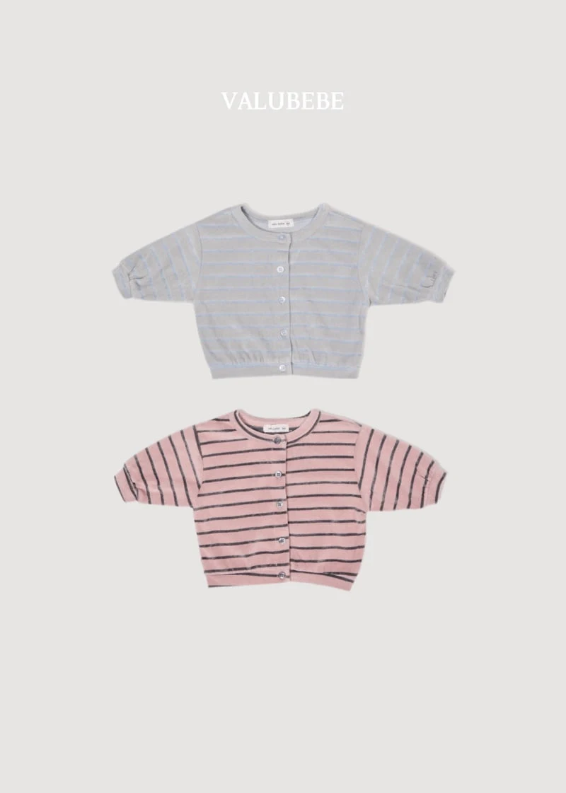 Valu Bebe - Korean Baby Fashion - #babyboutique - Veloure Stripe Cardigan