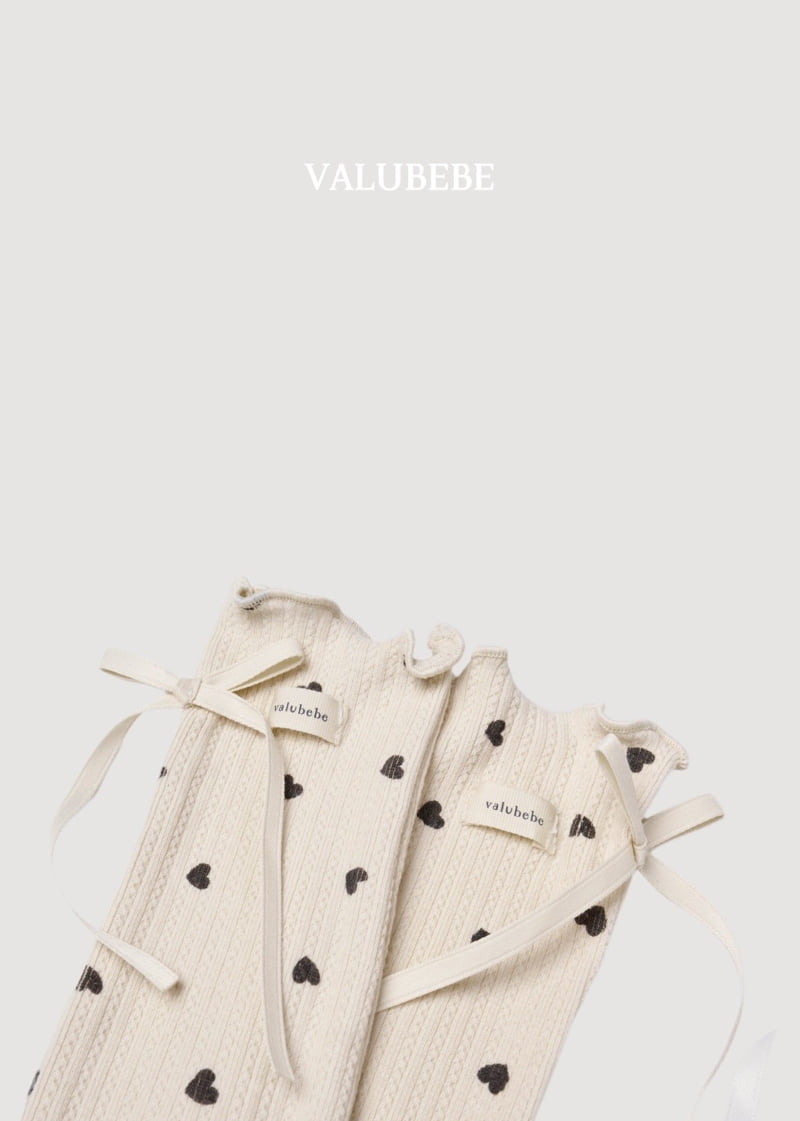 Valu Bebe - Korean Baby Fashion - #babyboutique - Blanc Heart Roll Socks - 6