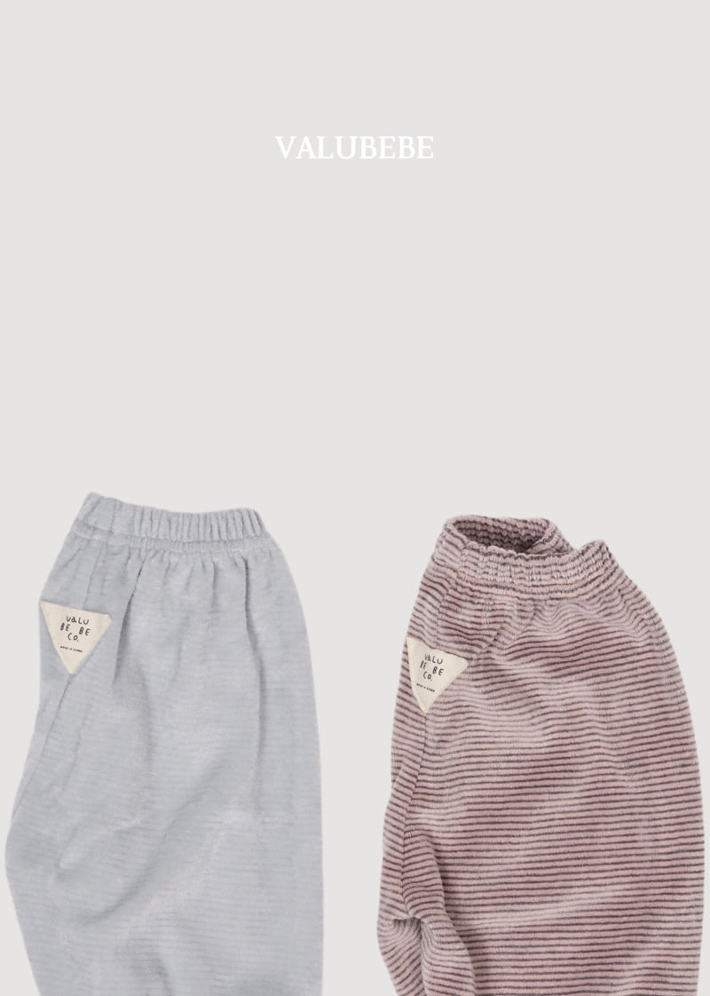 Valu Bebe - Korean Baby Fashion - #babyboutiqueclothing - Veloure Stripe Pants - 6