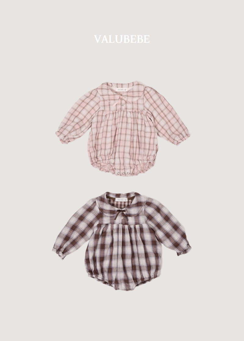 Valu Bebe - Korean Baby Fashion - #babyfashion - Check Ribbon Romper