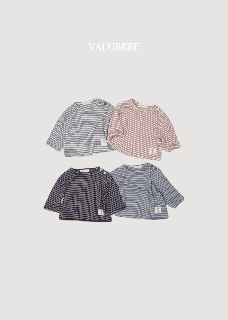 Valu Bebe - Korean Baby Fashion - #babyfever - Stripe Button Tee