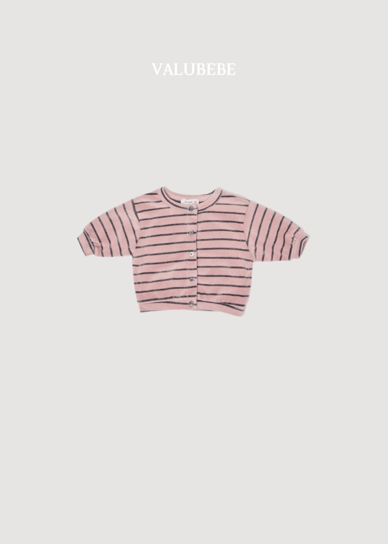 Valu Bebe - Korean Baby Fashion - #babyfever - Veloure Stripe Cardigan - 5
