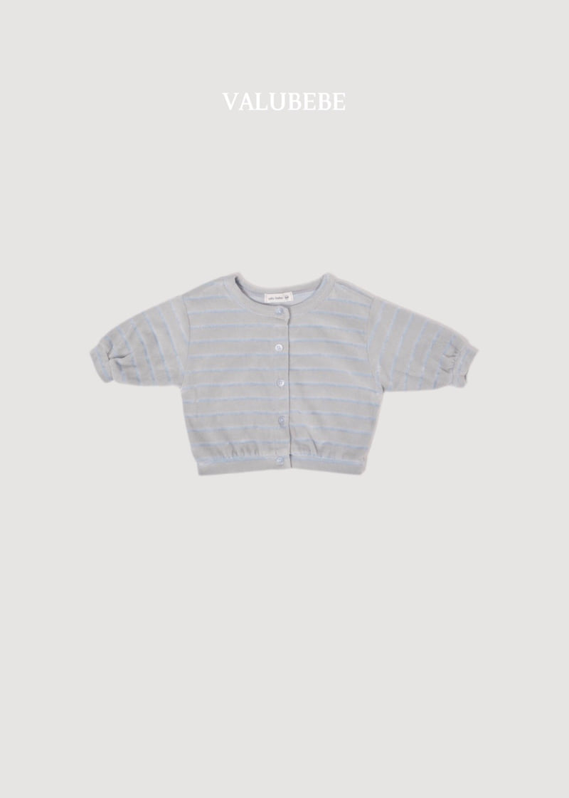 Valu Bebe - Korean Baby Fashion - #babygirlfashion - Veloure Stripe Cardigan - 6