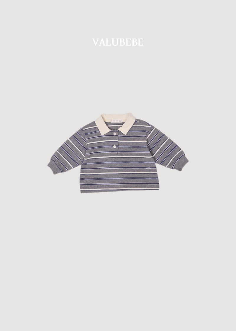 Valu Bebe - Korean Baby Fashion - #babylifestyle - Milky Stripe Collar Tee - 5
