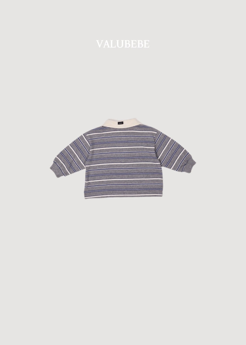 Valu Bebe - Korean Baby Fashion - #babyoninstagram - Milky Stripe Collar Tee - 6