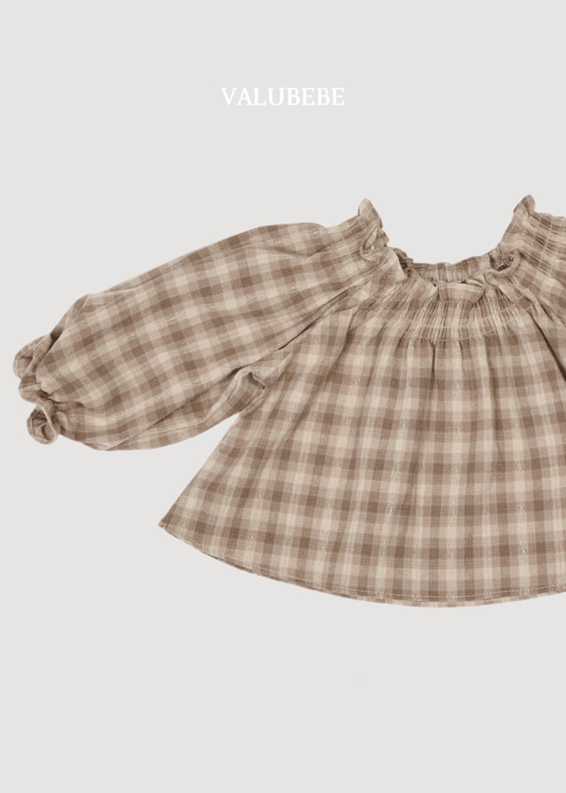 Valu Bebe - Korean Baby Fashion - #babylifestyle - Dudie Check Smocked Blouse - 4
