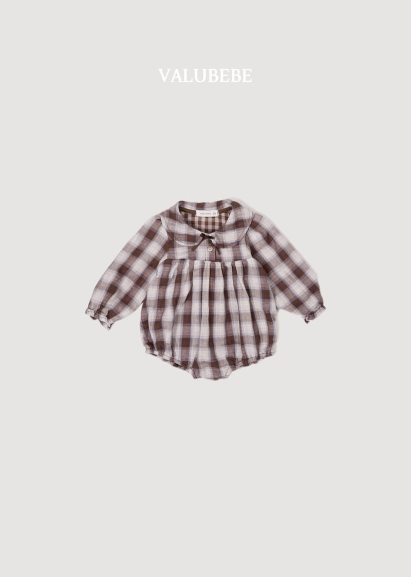Valu Bebe - Korean Baby Fashion - #babyoninstagram - Check Ribbon Romper - 5