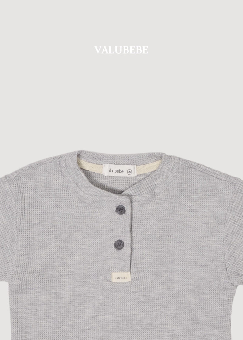 Valu Bebe - Korean Baby Fashion - #babyootd - Mini Waffle Button Tee - 8