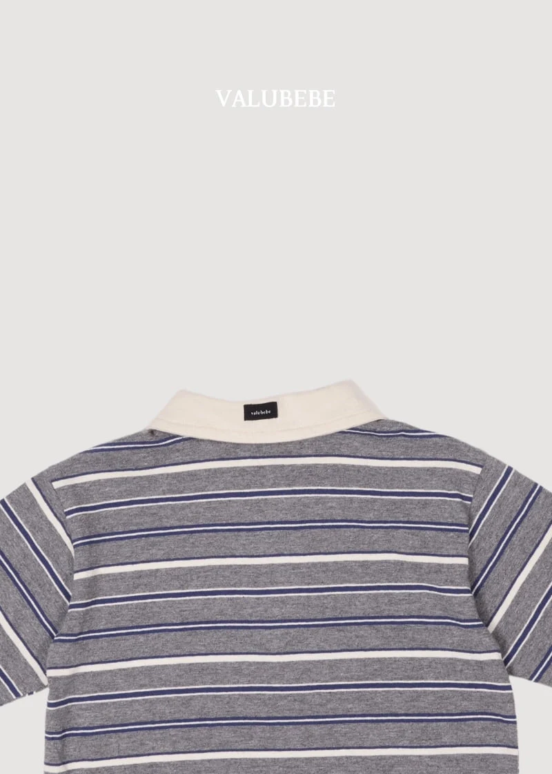 Valu Bebe - Korean Baby Fashion - #babyootd - Milky Stripe Collar Tee - 7